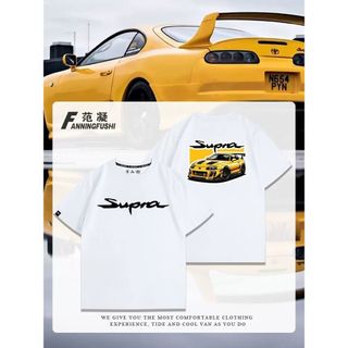 豐田supra汽車MK4經典復古Toyota周邊印花T恤衫夏季純棉男士短袖【青衫】