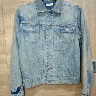 Allsaints Idaho Denim Jacket 淺色 刷破 牛仔外套 丹寧外套 男S