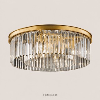 LED 吸頂燈｜金色雙層圓形水晶燈｜現代輕奢風｜客廳臥室玄關｜✦ 光寓 MAISON