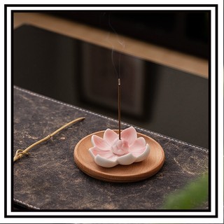🔥限時下殺🔥中式粉色蓮花香插家用室內陶瓷線香爐香薰座臥室書桌裝飾香器擺件2026.7.29🔥
