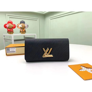 Louis Vuitton 路易威登 LV Twist Wallet 黑色水波紋牛皮 長夾 M80690