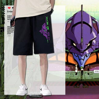 EVA新世紀福音戰士EVA-01初號機二號機02動漫半褲寬松運動短褲夏