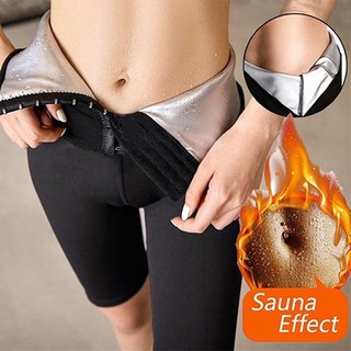 Women 3/5 Points PU Coating Fat Burning Breasted Yoga Pant /
