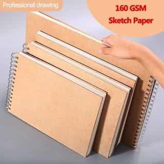 A4/8K/A5/16K Khaki Sketchbook Spiral Notebook Inner Blank Th