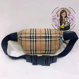 BURBERRY 博柏利中型 Vintage 格紋 ECONYL 腰包 胸包 斜挎包 80104301