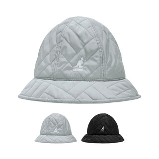 KANGOL QUILTED 鐘型帽 黑 / 淺灰 太空棉 鋪棉帽 秋冬款 鐘型帽 水桶帽 漁夫帽 圓頂帽 袋鼠帽