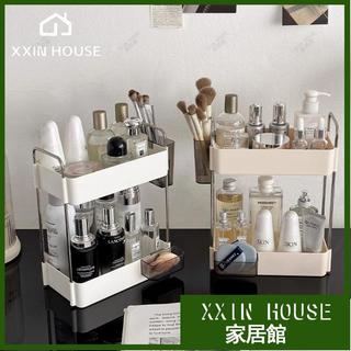 XXIN HOUSE家居館🏠桌面雙層置物架 化妝筆筆架收納架 桌上桌面收納架 書桌文具整理盒 化妝品化妝台置