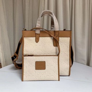 Kiok✨美國代購✨特賣 COACH 89165 新款女士C紋壓花logo手提包 Field托特包 購物包 子母包