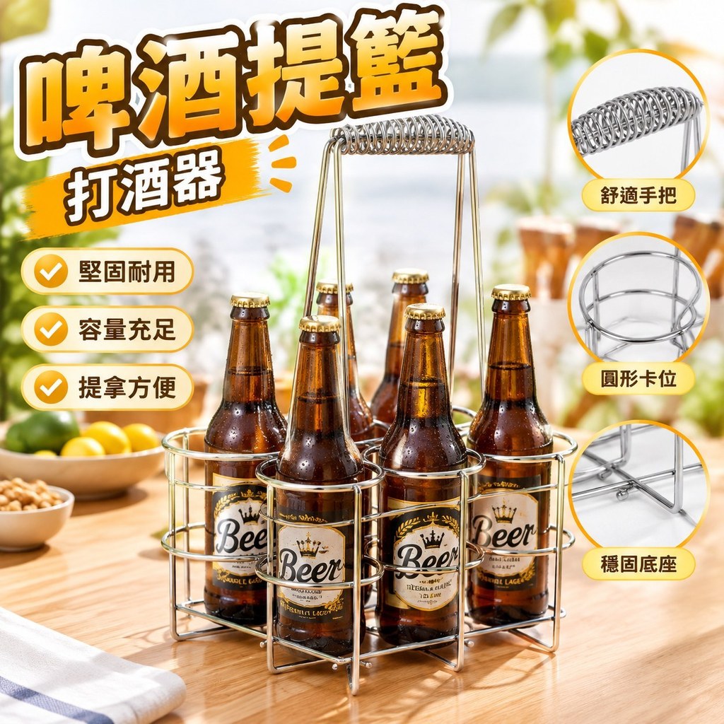 【啤酒提架】啤酒籃 提籃 啤酒架 手提架 飲料提籃 啤酒筐 展示架 啤酒架子 提啤酒