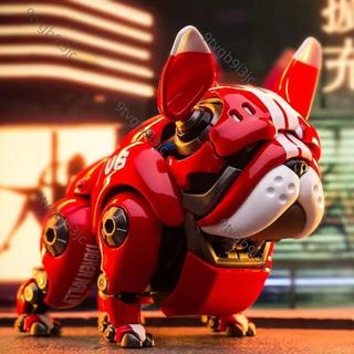 ☘可開票☘HWJ RAMBLER萌寵機械鬥牛犬機器狗科幻朋克潮玩模紅綠色