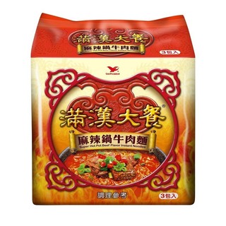 統一滿漢大餐麻辣鍋牛肉麵(袋)200g克 x 3【康達盛通】