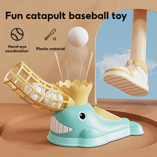 Kids Baseball Trainer Whale Baseball Catapult Toy Ejection B