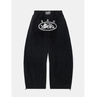 Lion Patch 2 Way Curved Jogger - Washed Black