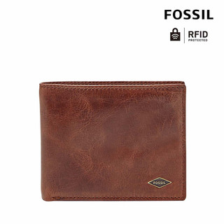 【FOSSIL 官方旗艦館】Ryan 真皮翻轉證件格RFID防盜皮夾 男用短夾 多色可選(禮盒組附鐵盒)