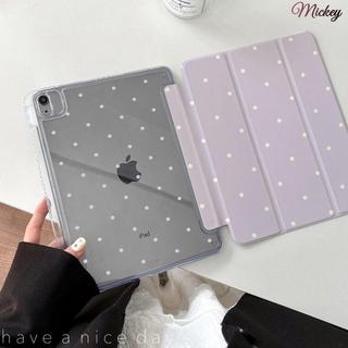 平板保護殼.淺紫波點iPad7/8/9/10代A16平板保護殼pro11寸air7/6保護套亞克力
