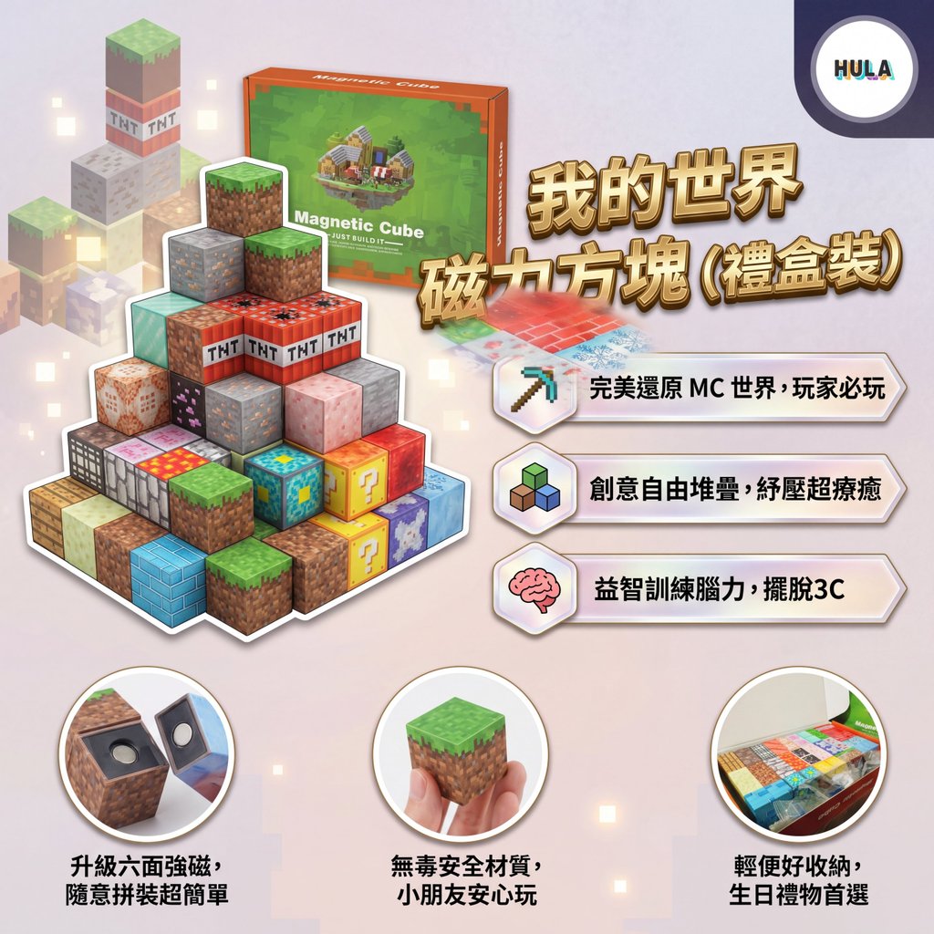 【贈麥塊發光扣】我的世界磁力方塊 麥塊 麥塊磁力方塊 正版 磁力方塊積木 磁力方塊 我的世界磁力方塊 麥塊磁鐵 麥塊磁鐵