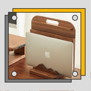 🔥臺灣出貨🔥筆電立式支架 ipad平板macbook豎立桌面收納通用置物架實木/