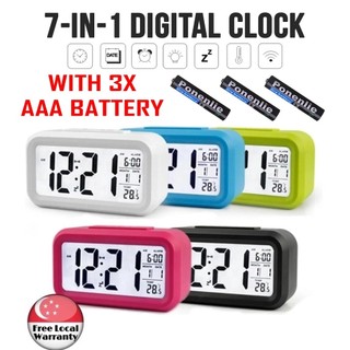 Battery Alarm Clock Operated LCD Display Digital Smart Small