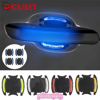 4Pcs Reflective Sticker Car Door Handle Protection Paint Sur