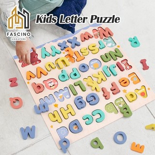 Color Letter Puzzle Kids Early Learning Educational Wooden P