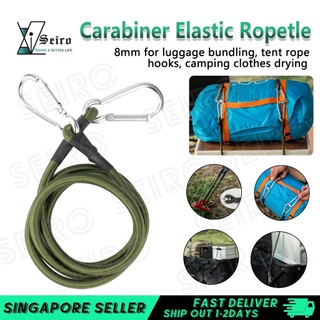Bungee Cord With Carabiner Hook Rubber Straps Strong Elastic