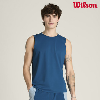 【Wilson】Elite Performance Tank Poseidon 男款 服飾 運動背心 藍色