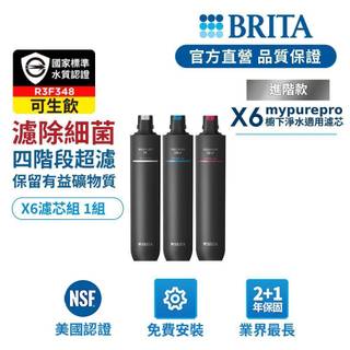 【BRITA官方】Mypure Pro X6 超微濾櫥下濾水濾芯
