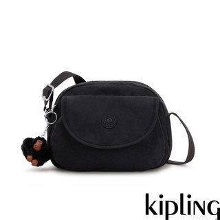 Kipling 『貝殼包』率性曜石黑翻蓋側背小包-STELMA
