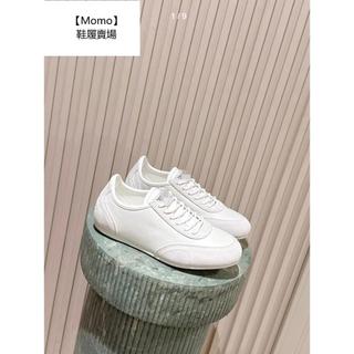 【Momo】新款休閑鞋 女生小白鞋 牛皮革材 雷絲材質質製作 原版大底 Size：35-39