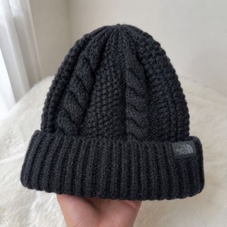 現貨THE NORTH FACE Oh Mega 黑色毛帽 女款麻花針織 美國代購 NF0A7WJJJK3