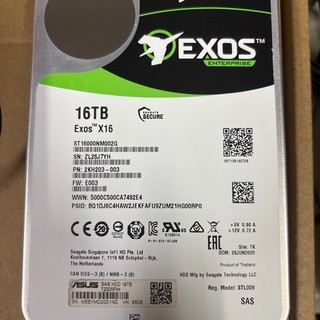 希捷銀河 Exos X16 16TB 企業級硬碟7200 RPM 256MB 12Gb/s SAS 介面
