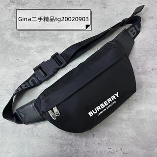 免運 BURBERRY 徽標印花尼龍 Sonny 腰包 胸包 斜挎包 80490951