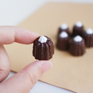 鮮奶油可麗露 canelé de Bordeaux 模擬甜點 耳環 天使之鈴