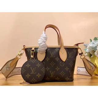 Louis Vuitton 路易威登 LV Neverfull BB 經典老花刺繡肩帶 tote包 斜背包 M46705