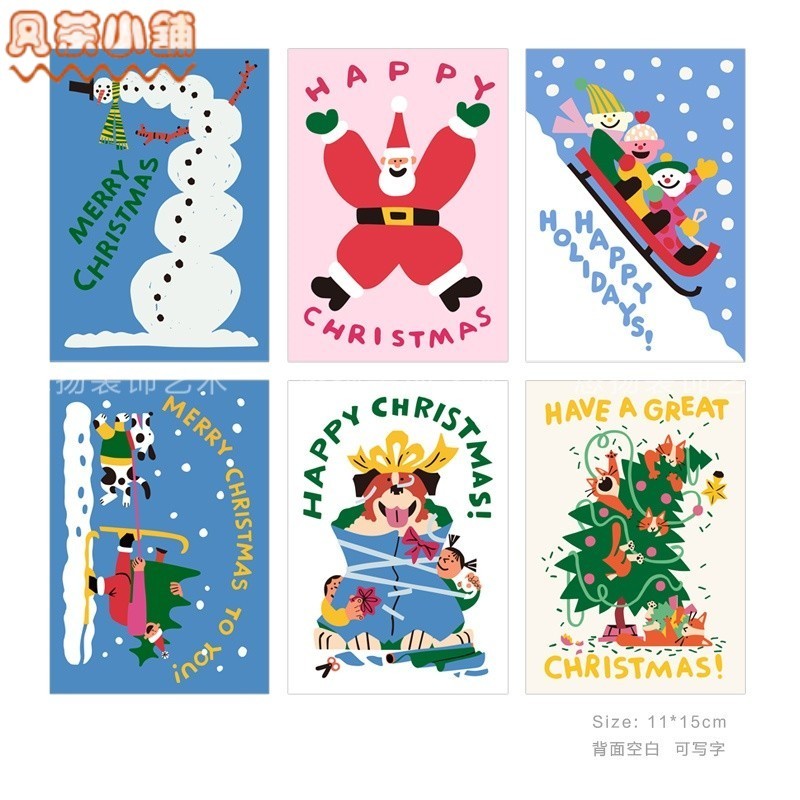 凤茶☀️Q耶誕節賀卡Q 多張組合耶誕卡片耶誕節牆面書桌裝飾禮物賀卡祝福留言卡明信片