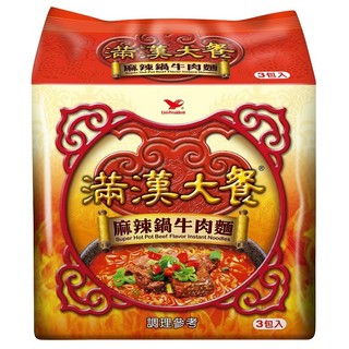 (超取限7/宅配限21)統一 滿漢大餐麻辣鍋牛肉麵(200gx3包/組)[大買家]