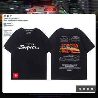 豐田牛魔王經典跑車印花純棉短袖TOYOTA SUPRA MK4汽車半截袖T恤【A163】