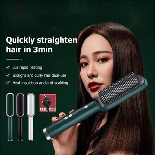 2-in-1 Portable Hair Straightener Negative Ion Curling Iron