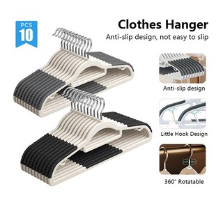 10Pcs Hanger Clothes Anti Slip Hanger Wet and Dry Household