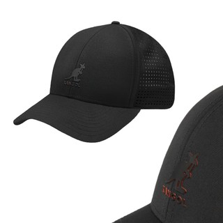 KANGOL 雙色立體橡膠LOGO EDGE VENTED BASEBALL 黑 透氣 老帽 透氣帽 棒球帽 特殊款