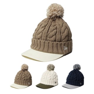 NEW ERA 毛帽 日版 VISOR KNIT POM 護耳帽 針織鴨舌帽 麻花 毛球帽 針織帽【TCC】