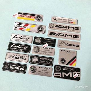 適用於Benz 賓士車貼C級E級GLC GLA GLB金屬裝飾貼AMG車標BRABUS銘牌鋁標