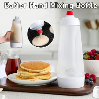 1L Batter Hand Mixing Bottle Waffle Pancake Batter Shaker Bo