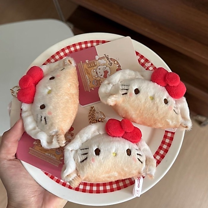 🥢鍋貼點心 KT 貓掛飾 地方限定美食主題玩偶鑰匙圈 書包背包掛件 搞怪軟萌感 新奇周邊適合交換禮物精選小物 台灣出貨