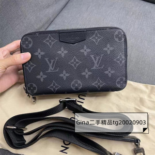 免運 LV 路易威登 ALPHA 隨身錢包 WEARABLE 黑色老花 男包 肩背包 斜背包 M81260