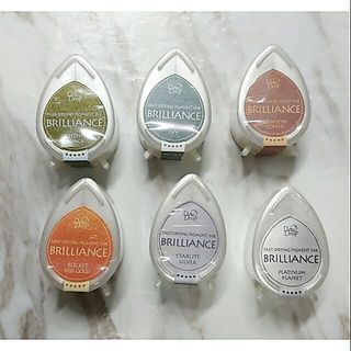 月貓水滴印台Tsukineko珠光金粉色系列