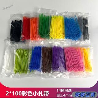 小號尼龍紮帶 2x100 彩色塑膠束線帶 2.5mm 寬 10cm長 藍紅黃綠橙黑白實用 束線帶 自鎖式束線帶