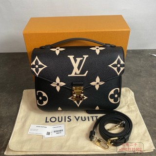 精品 LV 路易威登 Pochette Metis 黑色壓紋皮革 郵差包/斜背包/單肩包/手提包M45773