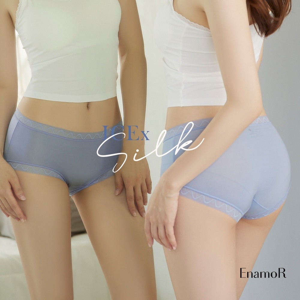 【EnamoR】aiR冰爽肌蠶絲內褲【中腰】限時特惠｜純蠶絲褲底 -5℃透氣涼感 超彈不卡臀 內褲 洋裝 爆款熱銷 _+
