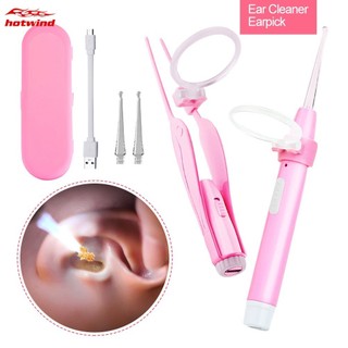 Ear Cleaner Set Wax Removal Tool USB Rechargeable LED Light